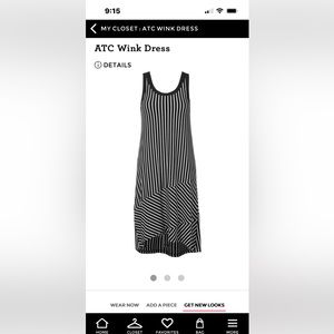 Cabi ATC Wink Dress. Black and White stripe dress. Feels like PJs!